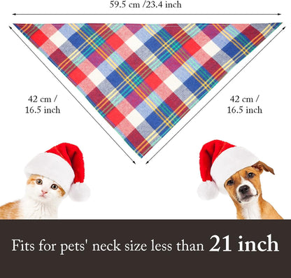 12 Piece Dog Bandanas Plaid Dog Scarf Pet Triangle Bibs Adjustable Accessories Bulk Kerchief Buffalo Plaid Bandanas Decor for Small or Medium Cat Dog Pet (Lattice Graphic)