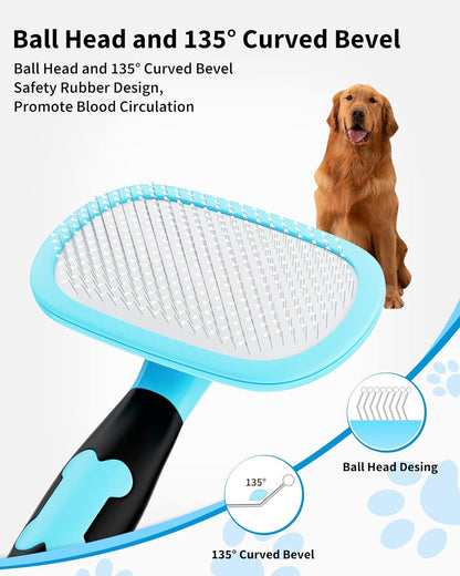 Dog Brush & Cat Brush- Slicker Pet Grooming Brush- Shedding Grooming Tools