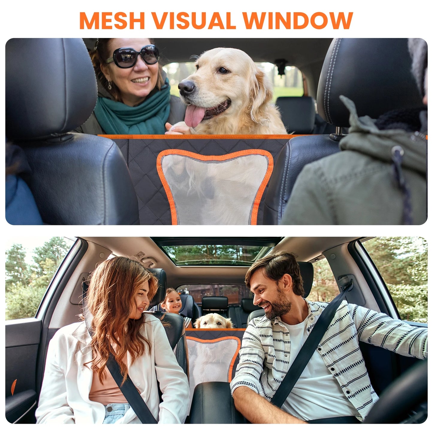 Dog Car Seat Cover, 600D Scratch-Proof Pet Seat Cover, Waterproof Dog Hammock, Nonslip Durable Car Seat Protector for Car Truck and SUV