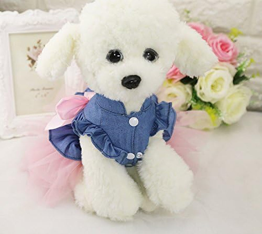 Dog Dress 3PCS Lace Doggie Dresses Floral Pink Tutu Dress for Medium Small Dogs Princess Pets Party Clothes