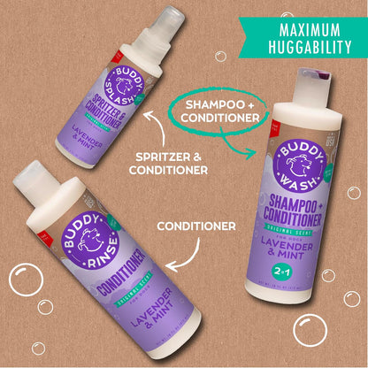 Buddy Wash Dog Shampoo & Conditioner for Dogs with Botanical Extracts and Aloe Vera