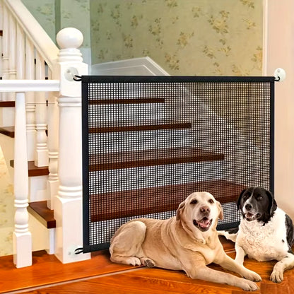 Multi-Functional Pet Safety Gate: Easy Installation Foldable Mesh Fence, Indoor & Outdoor Ventilated Barrier for Home Pet Manage