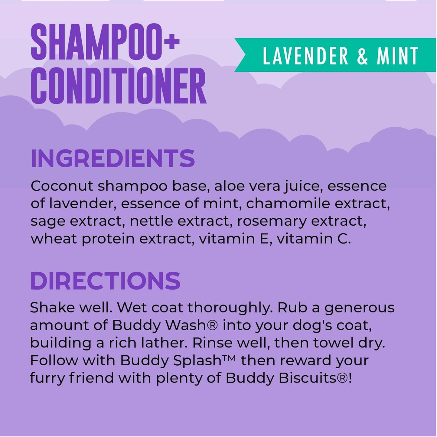 Buddy Wash Dog Shampoo & Conditioner for Dogs with Botanical Extracts and Aloe Vera